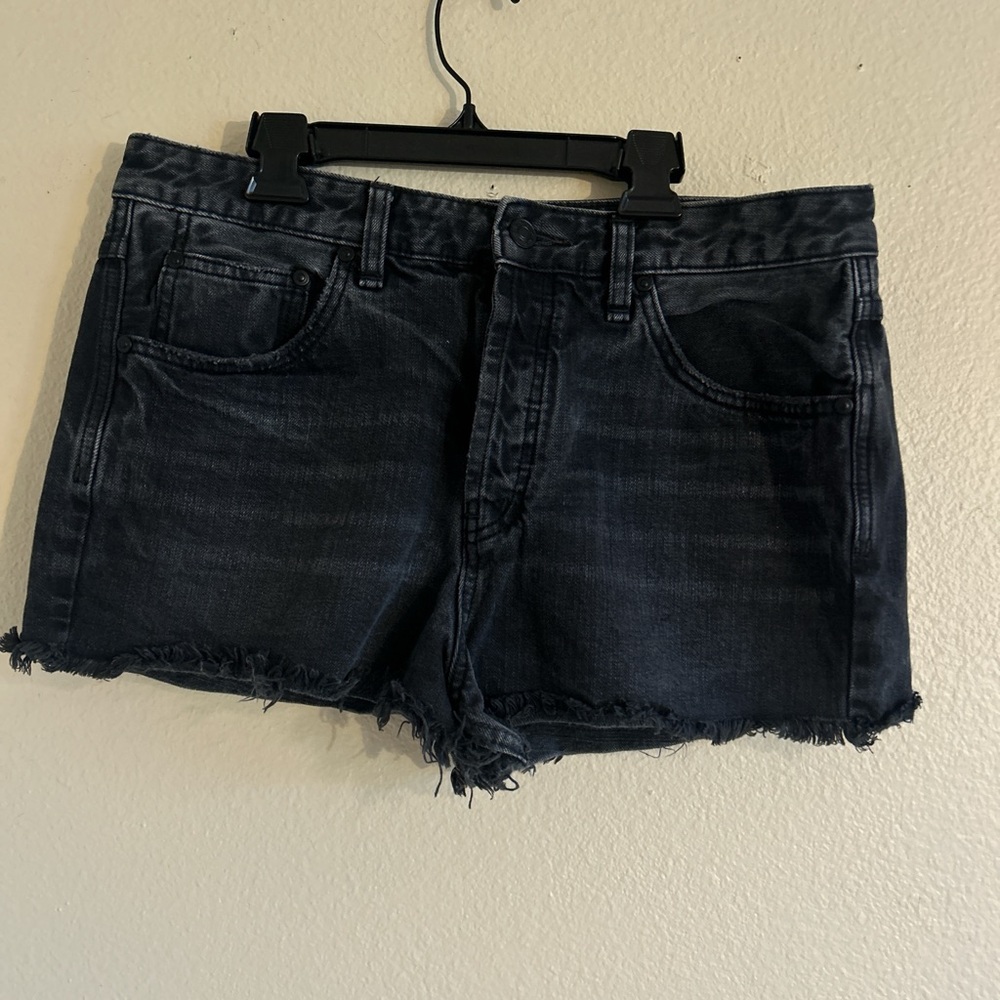 Free People Dark Wash Jean Shorts